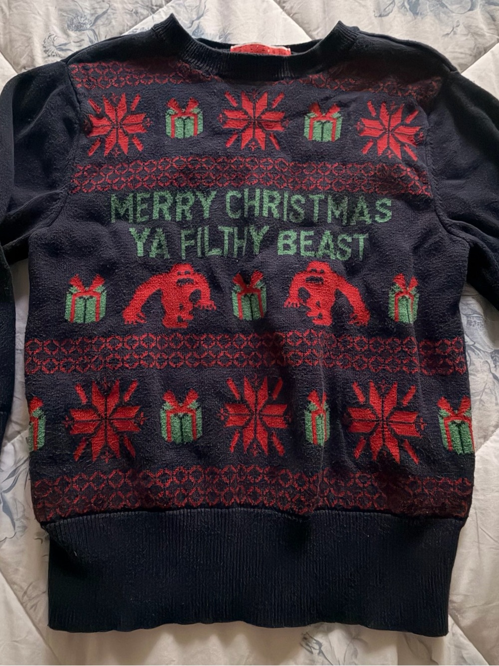Merry Christmas Ya Filthy Beast Kids Holiday Sweater